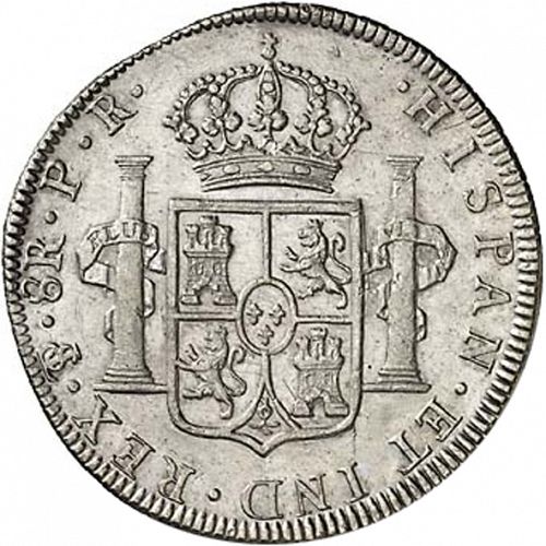 8 Reales Reverse Image minted in SPAIN in 1794PR (1788-08  -  CARLOS IV)  - The Coin Database