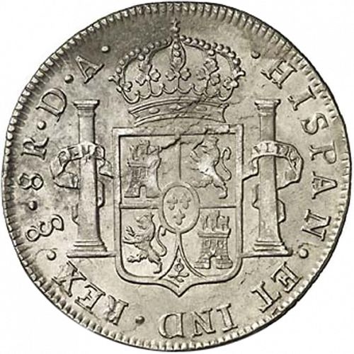 8 Reales Reverse Image minted in SPAIN in 1795DA (1788-08  -  CARLOS IV)  - The Coin Database