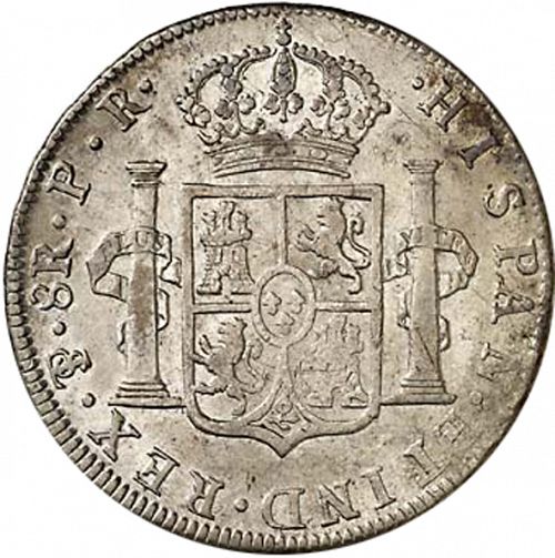 8 Reales Reverse Image minted in SPAIN in 1795PR (1788-08  -  CARLOS IV)  - The Coin Database
