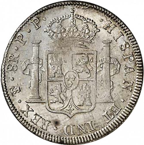 8 Reales Reverse Image minted in SPAIN in 1796PP (1788-08  -  CARLOS IV)  - The Coin Database