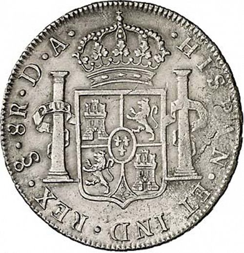 8 Reales Reverse Image minted in SPAIN in 1797DA (1788-08  -  CARLOS IV)  - The Coin Database