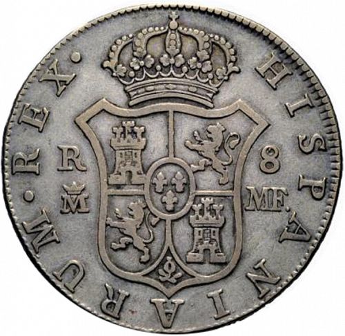 8 Reales Reverse Image minted in SPAIN in 1798MF (1788-08  -  CARLOS IV)  - The Coin Database