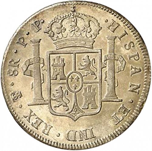 8 Reales Reverse Image minted in SPAIN in 1799PP (1788-08  -  CARLOS IV)  - The Coin Database