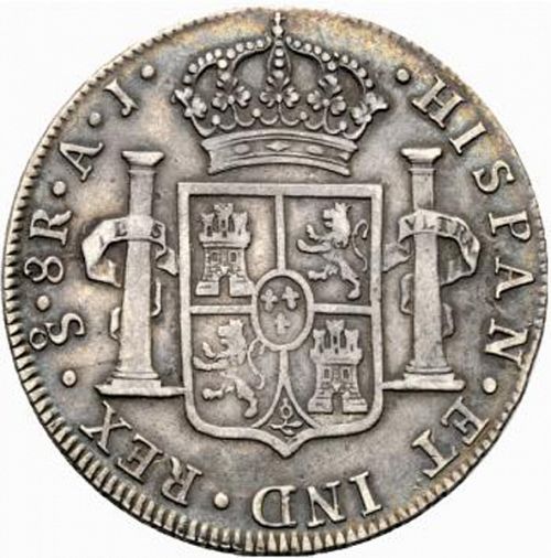 8 Reales Reverse Image minted in SPAIN in 1800AJ (1788-08  -  CARLOS IV)  - The Coin Database