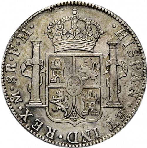 8 Reales Reverse Image minted in SPAIN in 1800FM (1788-08  -  CARLOS IV)  - The Coin Database