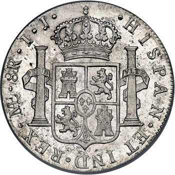 8 Reales Reverse Image minted in SPAIN in 1800IJ (1788-08  -  CARLOS IV)  - The Coin Database