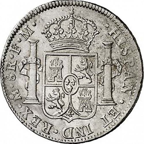 8 Reales Reverse Image minted in SPAIN in 1801FM (1788-08  -  CARLOS IV)  - The Coin Database