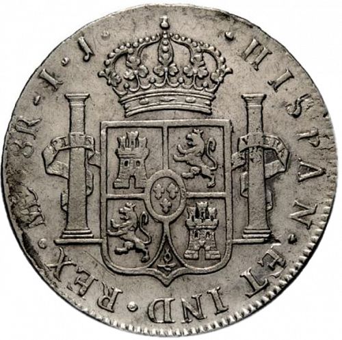 8 Reales Reverse Image minted in SPAIN in 1801IJ (1788-08  -  CARLOS IV)  - The Coin Database
