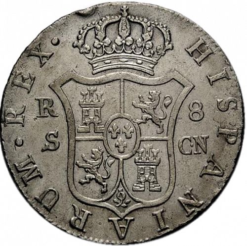 8 Reales Reverse Image minted in SPAIN in 1802CN (1788-08  -  CARLOS IV)  - The Coin Database