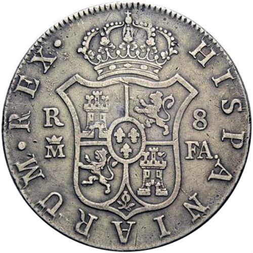 8 Reales Reverse Image minted in SPAIN in 1802FA (1788-08  -  CARLOS IV)  - The Coin Database
