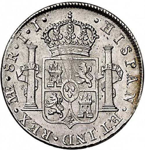 8 Reales Reverse Image minted in SPAIN in 1802IJ (1788-08  -  CARLOS IV)  - The Coin Database