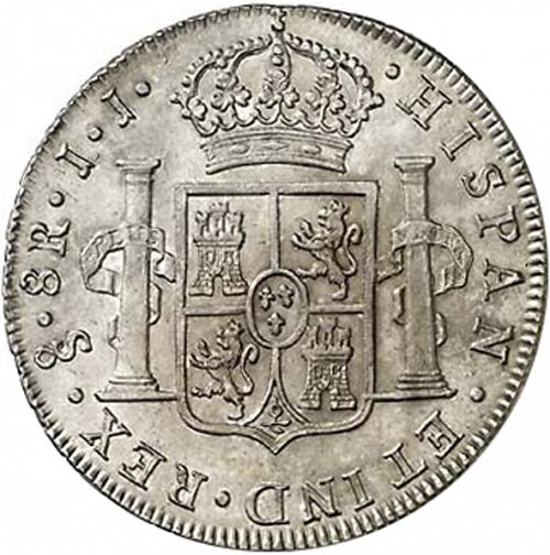 8 Reales Reverse Image minted in SPAIN in 1802JJ (1788-08  -  CARLOS IV)  - The Coin Database