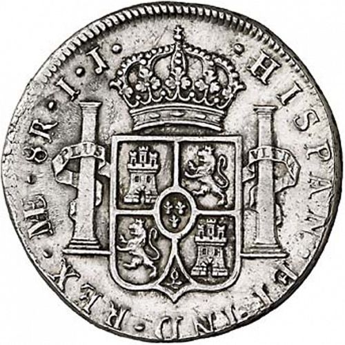 8 Reales Reverse Image minted in SPAIN in 1803IJ (1788-08  -  CARLOS IV)  - The Coin Database