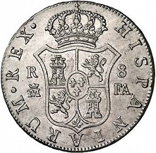 8 Reales Reverse Image minted in SPAIN in 1805FA (1788-08  -  CARLOS IV)  - The Coin Database