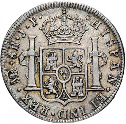 8 Reales Reverse Image minted in SPAIN in 1805JP (1788-08  -  CARLOS IV)  - The Coin Database