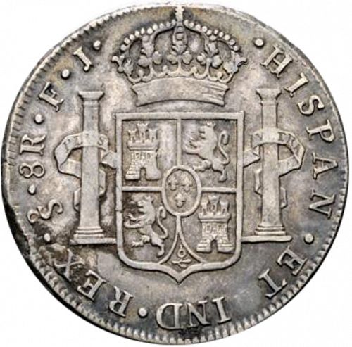 8 Reales Reverse Image minted in SPAIN in 1806FJ (1788-08  -  CARLOS IV)  - The Coin Database