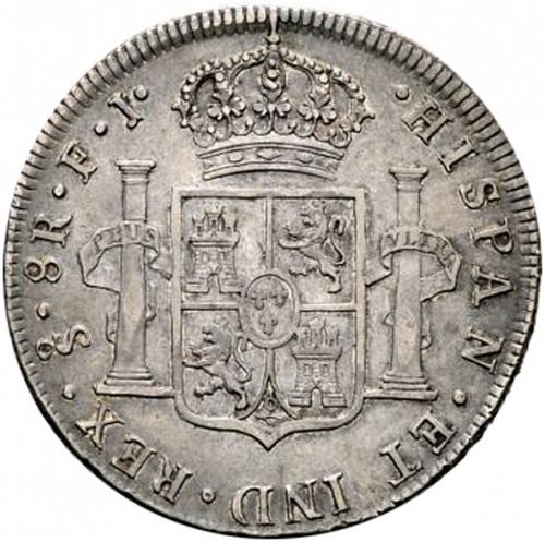 8 Reales Reverse Image minted in SPAIN in 1807FJ (1788-08  -  CARLOS IV)  - The Coin Database