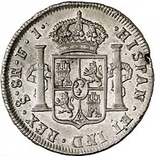 8 Reales Reverse Image minted in SPAIN in 1808FJ (1788-08  -  CARLOS IV)  - The Coin Database