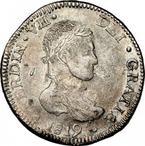 8 Reales Obverse Image minted in SPAIN in 1819CG (1808-33  -  FERNANDO VII)  - The Coin Database