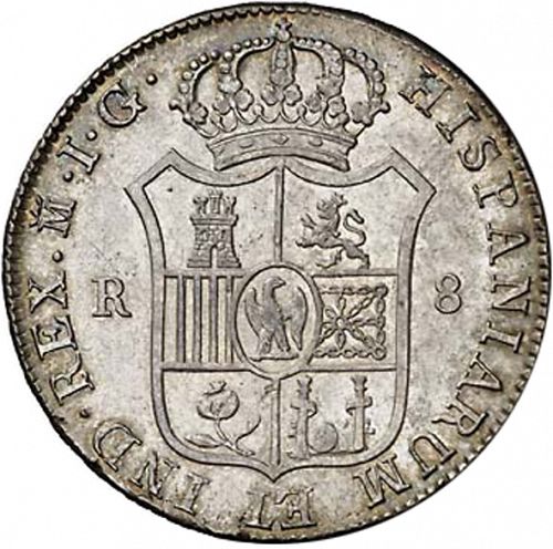 8 Reales Reverse Image minted in SPAIN in 1809IG (1808-13  -  JOSE NAPOLEON)  - The Coin Database