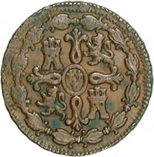 8 Maravedies Reverse Image minted in SPAIN in 1808 (1788-08  -  CARLOS IV)  - The Coin Database