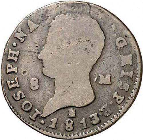 8 Marevedies Obverse Image minted in SPAIN in 1813 (1808-13  -  JOSE NAPOLEON)  - The Coin Database