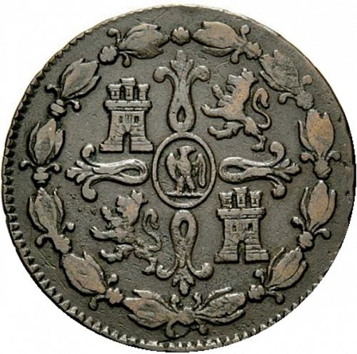 8 Marevedies Reverse Image minted in SPAIN in 1811 (1808-13  -  JOSE NAPOLEON)  - The Coin Database