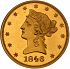 Obverse thumbnail for 1846 US 10 $ minted in Philadelphia
