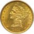 Obverse thumbnail for 1841 US 5 $ minted in Philadelphia