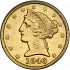 Obverse thumbnail for 1846 US 5 $ minted in Charlotte