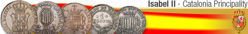 6 Cuartos coin from 1840 Spain
