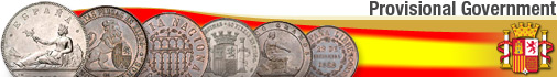 1 Peseta coin from 1869 Spain