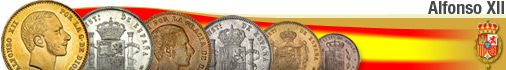 1 Peseta coin from 1885 / 86 Spain