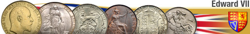 United kingdom coins from 1902-10 - Edward VII