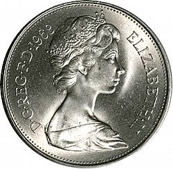 Large Obverse for 10p 1968 coin