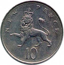 Large Reverse for 10p 1980 coin