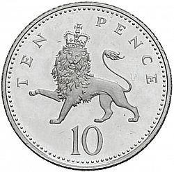 Large Reverse for 10p 1996 coin