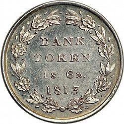 Large Reverse for Eighteen Pence 1813 coin