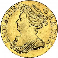 Large Obverse for Guinea 1710 coin