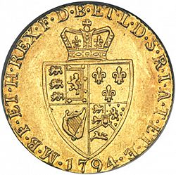Large Reverse for Guinea 1794 coin