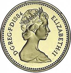 Large Obverse for £1 1984 coin