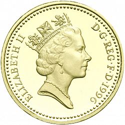 Large Obverse for £1 1996 coin