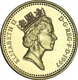 Large Obverse for £1 1997 coin