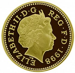Large Obverse for £1 1998 coin