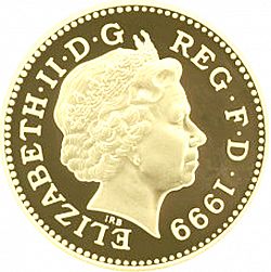 Large Obverse for £1 1999 coin