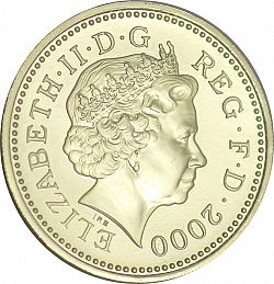 Large Obverse for £1 2000 coin