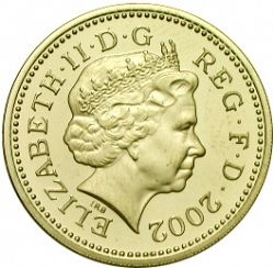 Large Obverse for £1 2002 coin