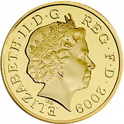 Large Obverse for £1 2009 coin