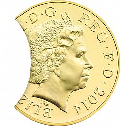 Large Obverse for £1 2014 coin