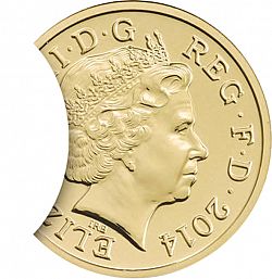 Large Obverse for £1 2014 coin
